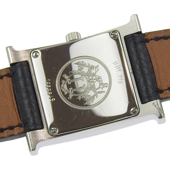 ERMES Watches HH1.210 blackDial Stainless Steel/Embossed Leather Quartz - Picture 7 of 8